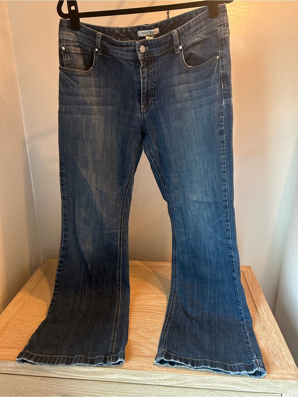 White House Black Market Women's Dark Blue Wide-Leg Jeans